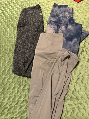 lululemon athletica Leggings Trio — Black, Taupe, Blue Tie-Dye